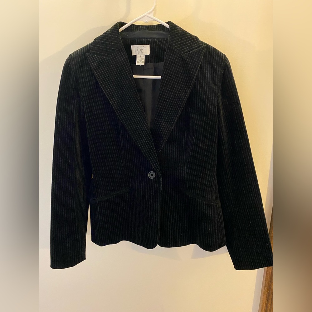 LOFT Velvet Striped Blazer